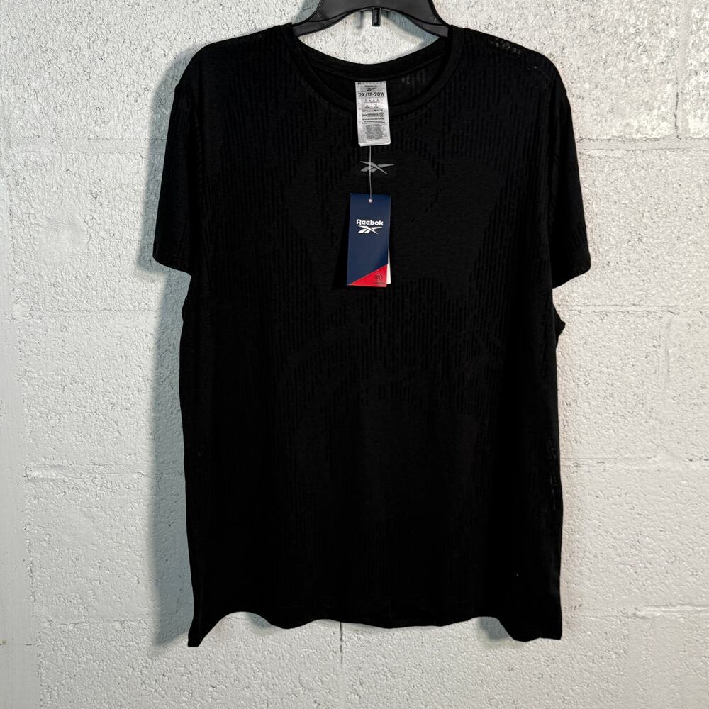 Reebok Plus Size Burnout Training T-Shirt - Black 2X